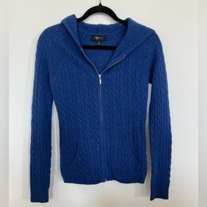 Aqua Blue Cable Knit Sweater